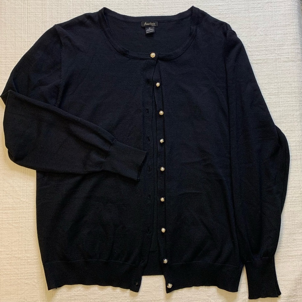 Classic Black Cardigan Sweater